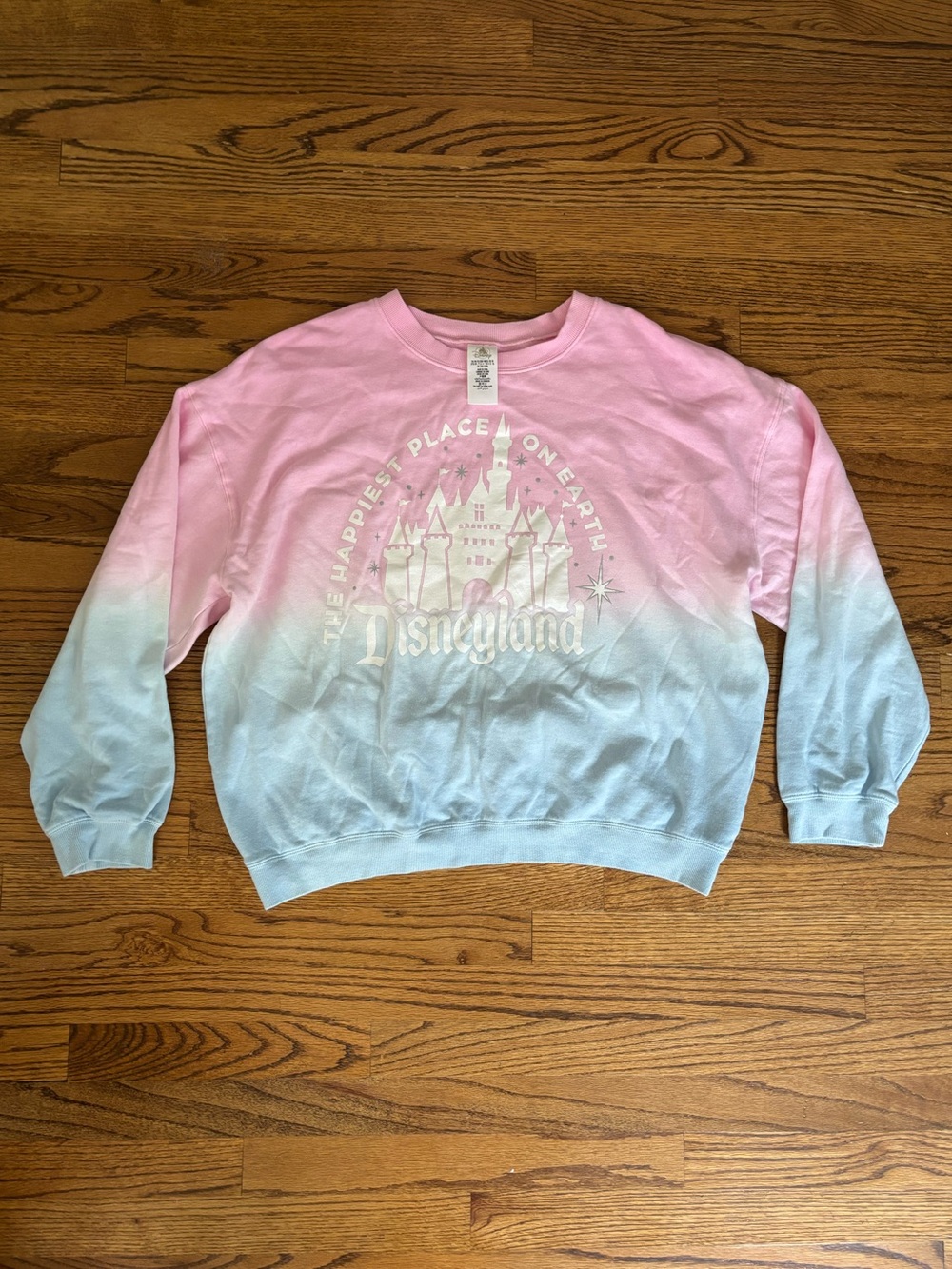 Disney Pink Ombre Castle Graphic Crewneck Sweatshirt